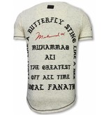 Local Fanatic Long Fit T Shirt Muhammad Ali - Beige