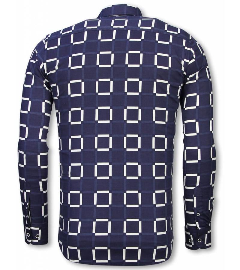 Gentile Bellini Men Shirts Block Pattern - Blue