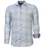 Gentile Bellini Men Shirts Line Pattern - Blue