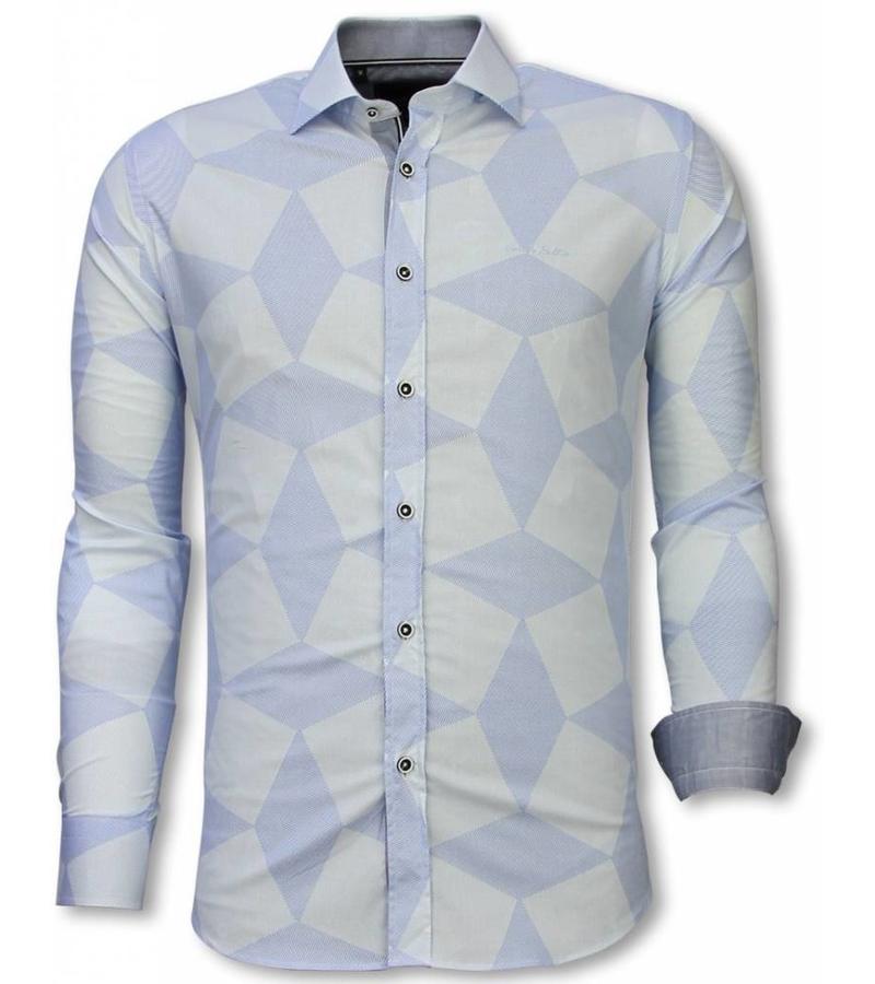 Gentile Bellini Men Shirts Line Pattern - Blue