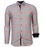 Gentile Bellini Line Pattern Men Shirts - Red