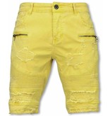 Enos Reppid Biker Men Shorts - Yellow