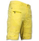 Enos Reppid Biker Men Shorts - Yellow