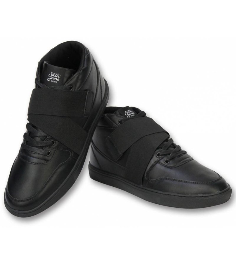 Sixth June Men High Sneakers With Straps - Black