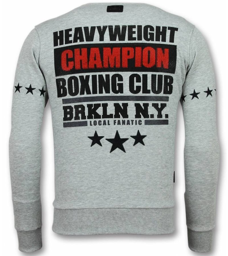 Local Fanatic Iron Mike Tyson Rhinestone Sweatshirt Men - Grey