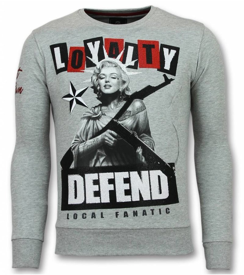 Local Fanatic Marilyn Monroe Loyalty Print Sweater - Grey