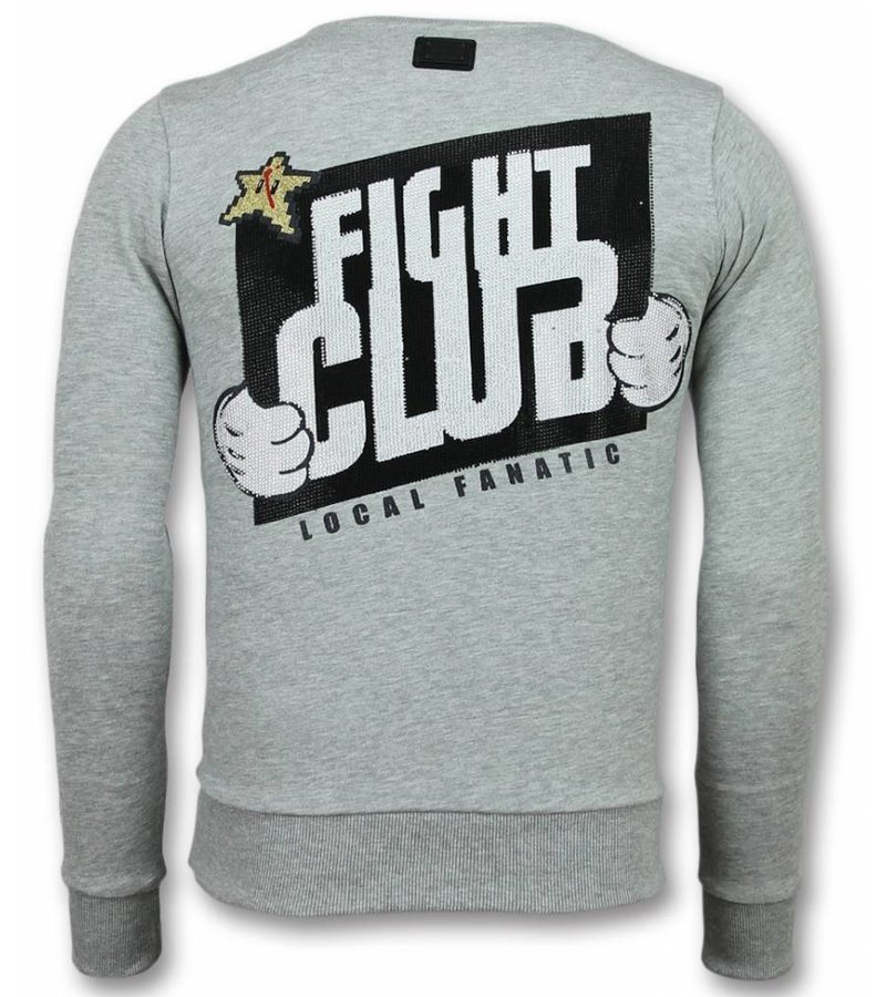 Local Fanatic Mario Badass Fight Club Sweater Men - Grey