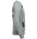 Local Fanatic Mario Badass Fight Club Sweater Men - Grey