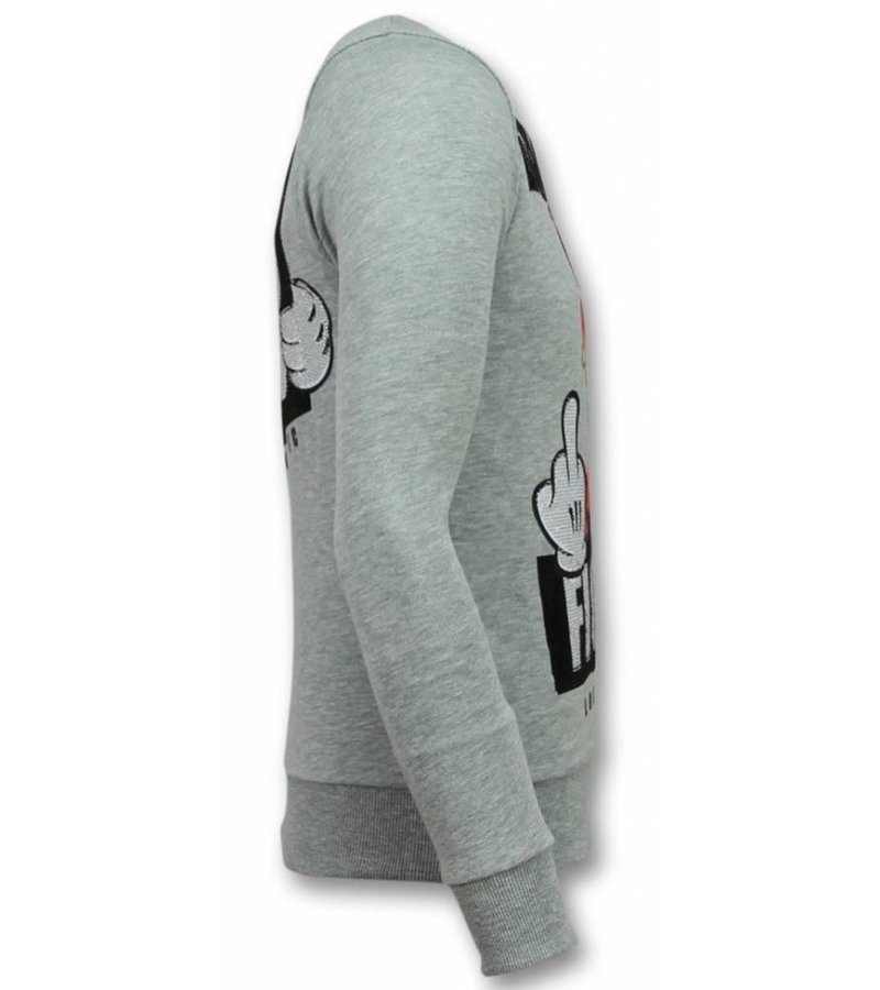 Local Fanatic Mario Badass Fight Club Sweater Men - Grey