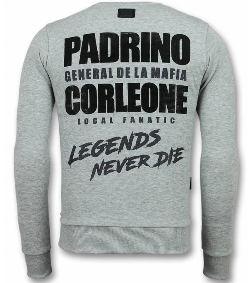 Local Fanatic Padrino The Don Godfather Sweater Men - Grey