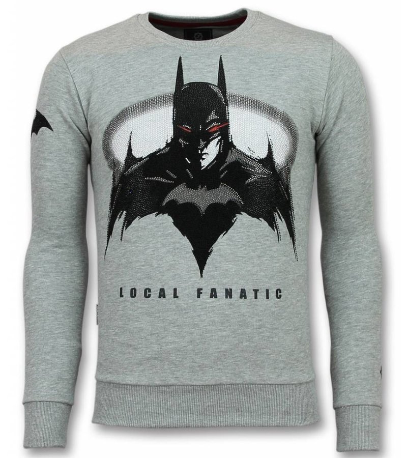 Local Fanatic Batman Rhinestone Sweatshirt Men - Grey