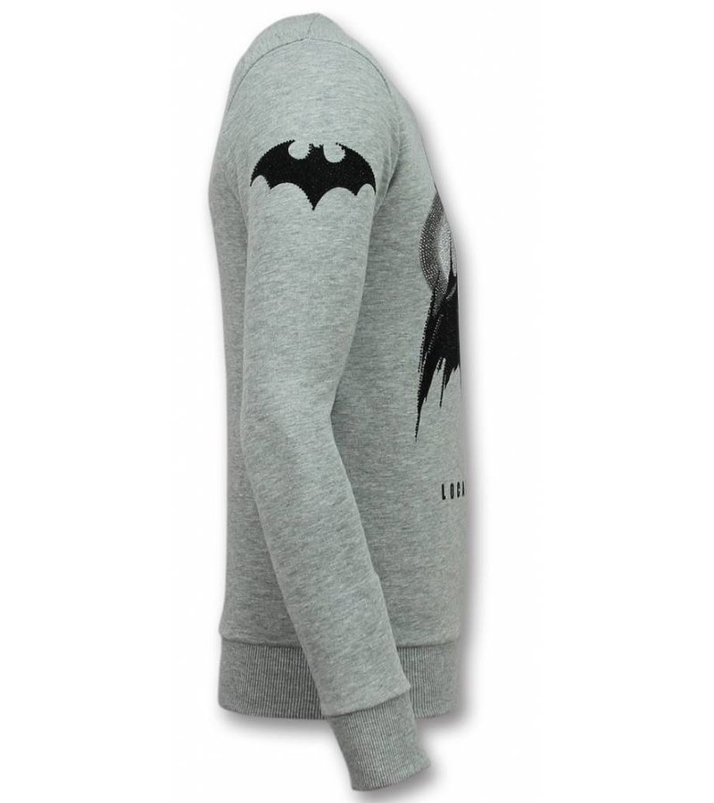 Local Fanatic Batman Rhinestone Sweatshirt Men - Grey