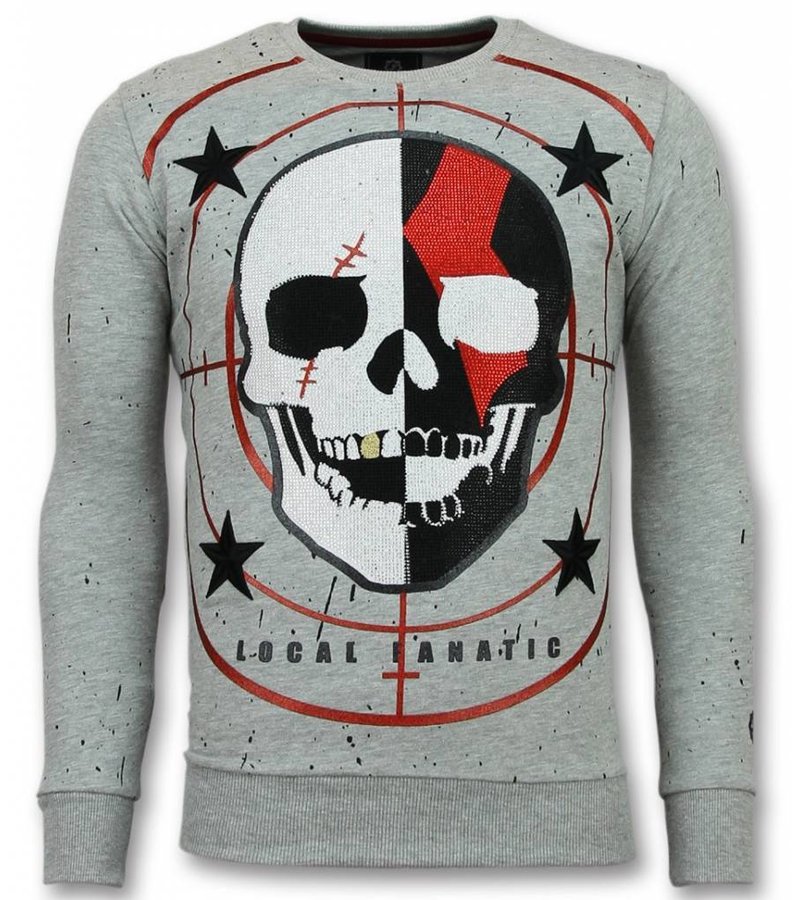 Local Fanatic Skull Sweater God Of War Men - Grey