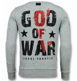 Local Fanatic Skull Sweater God Of War Men - Grey