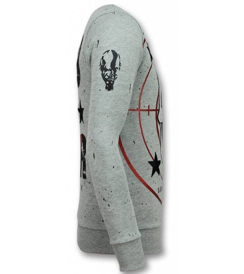 Local Fanatic Skull Sweater God Of War Men - Grey