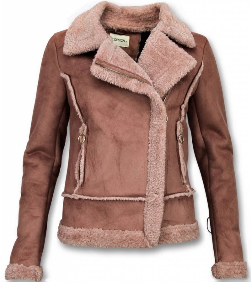 Z-design Women Lammy Coat Suede - Pink