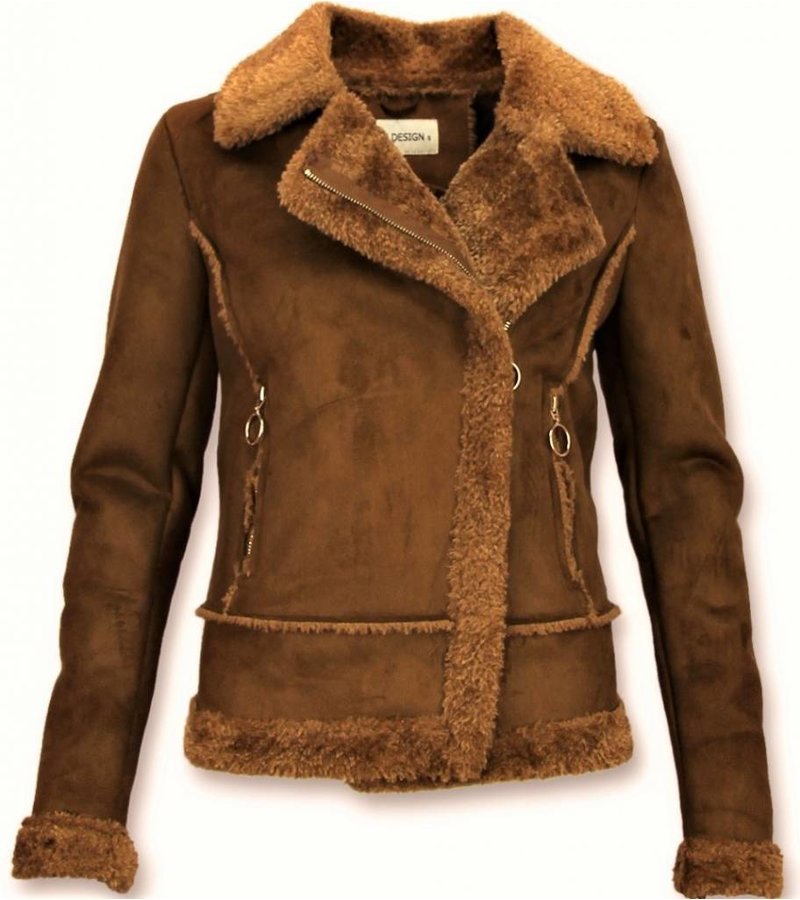 Z-design Women Lammy Coat Suede - Brown