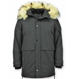 Enos Winter Jacket Fur Collar Men - Black