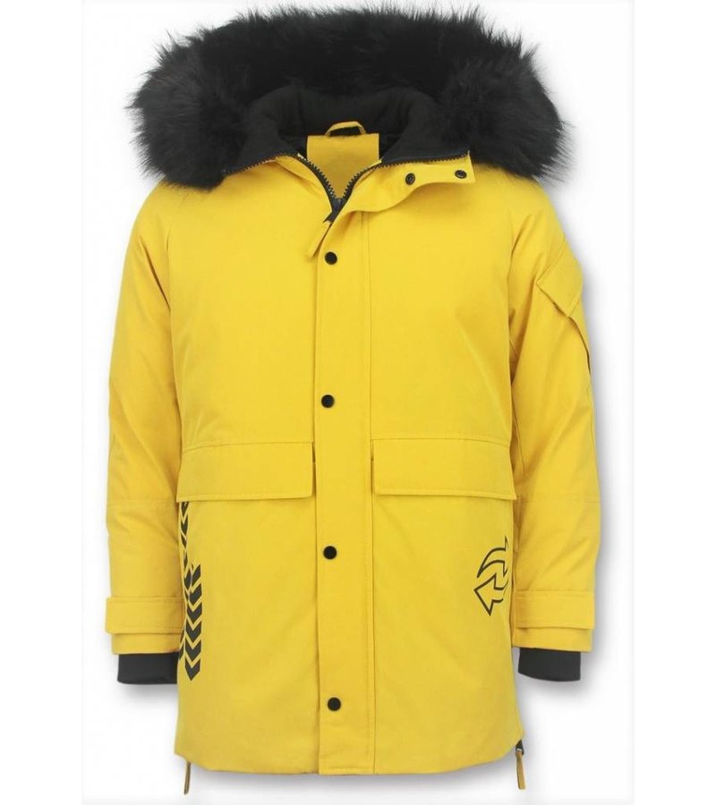 Enos Winter Jacket Fur Collar Men - Yellow