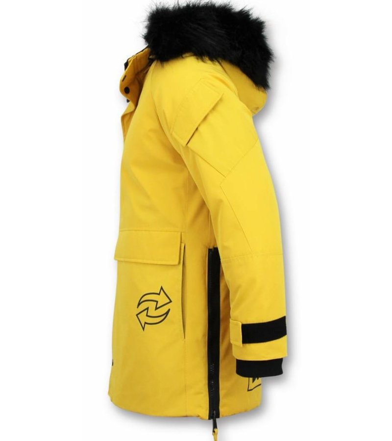 Enos Winter Jacket Fur Collar Men - Yellow