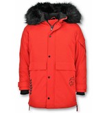 Enos Winter Jacket Fur Collar Men - Red