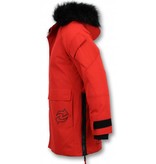 Enos Winter Jacket Fur Collar Men - Red