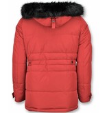Enos Winter Jacket Men - Warm Winter Coat 4Pocet - Red
