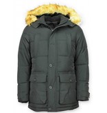 Enos Men Winter Jacket - Warm Winter Coat 4Pocet - Black