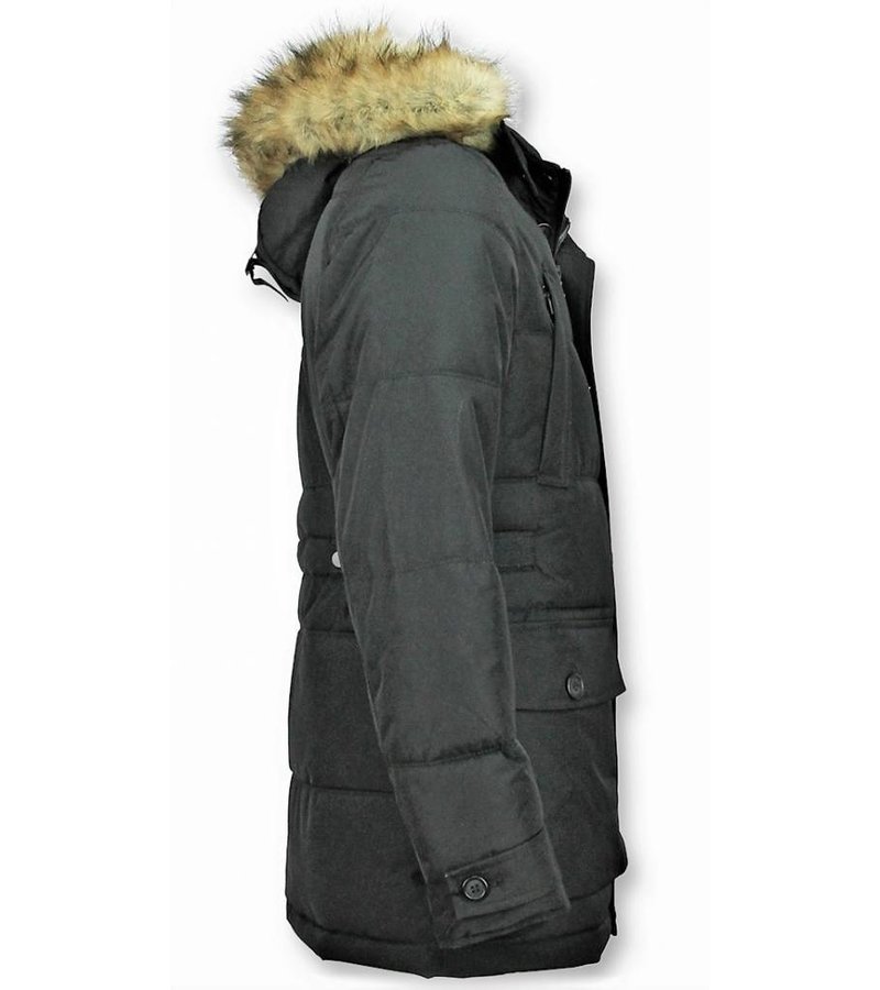 Enos Men Winter Jacket - Warm Winter Coat 4Pocet - Black