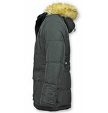 Enos Men Winter Jacket - Warm Winter Coat 4Pocet - Black