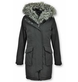 Macleria Long Parka Ladies Winter Coat - Black