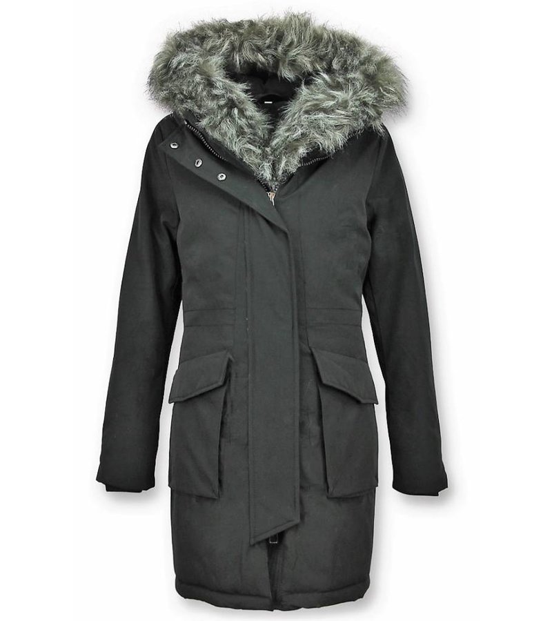 Macleria Long Parka Ladies Winter Coat - Black