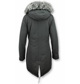 Macleria Long Parka Ladies Winter Coat - Black