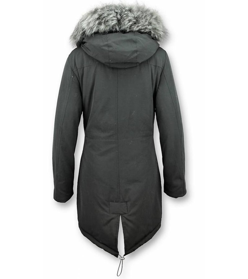 Macleria Long Parka Ladies Winter Coat - Black