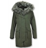 Macleria Long Parka Ladies Winter Coat - Green