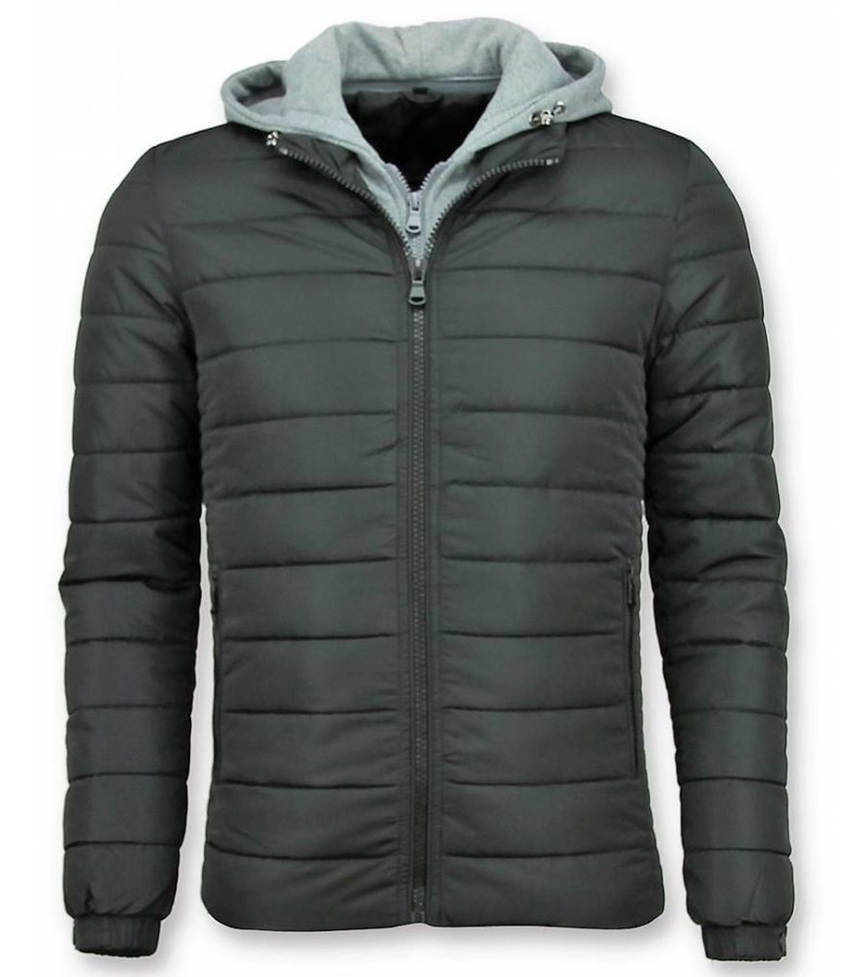 Enos Men Padded Jacket With Hood - Black