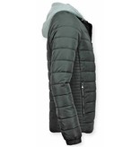 Enos Men Padded Jacket With Hood - Black