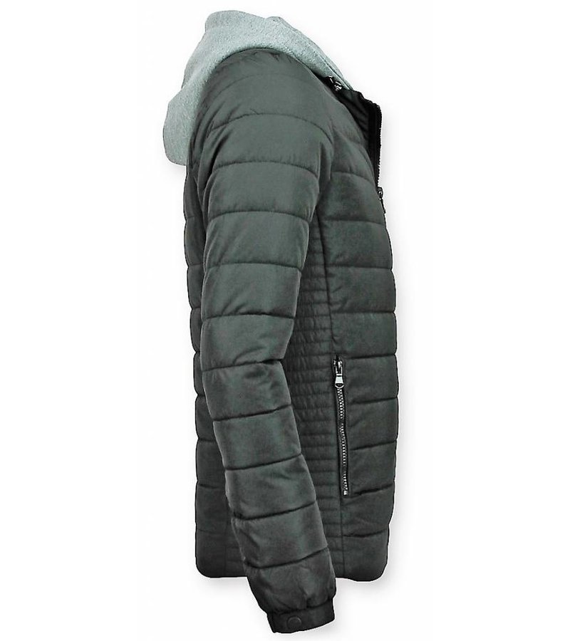 Enos Men Padded Jacket With Hood - Black