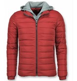 Enos Men Padded Jacket With Hood - Red