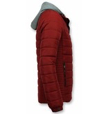 Enos Men Padded Jacket With Hood - Red