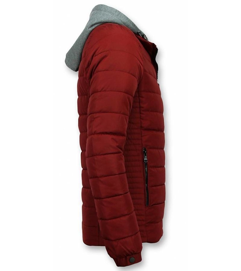 Enos Men Padded Jacket With Hood - Red