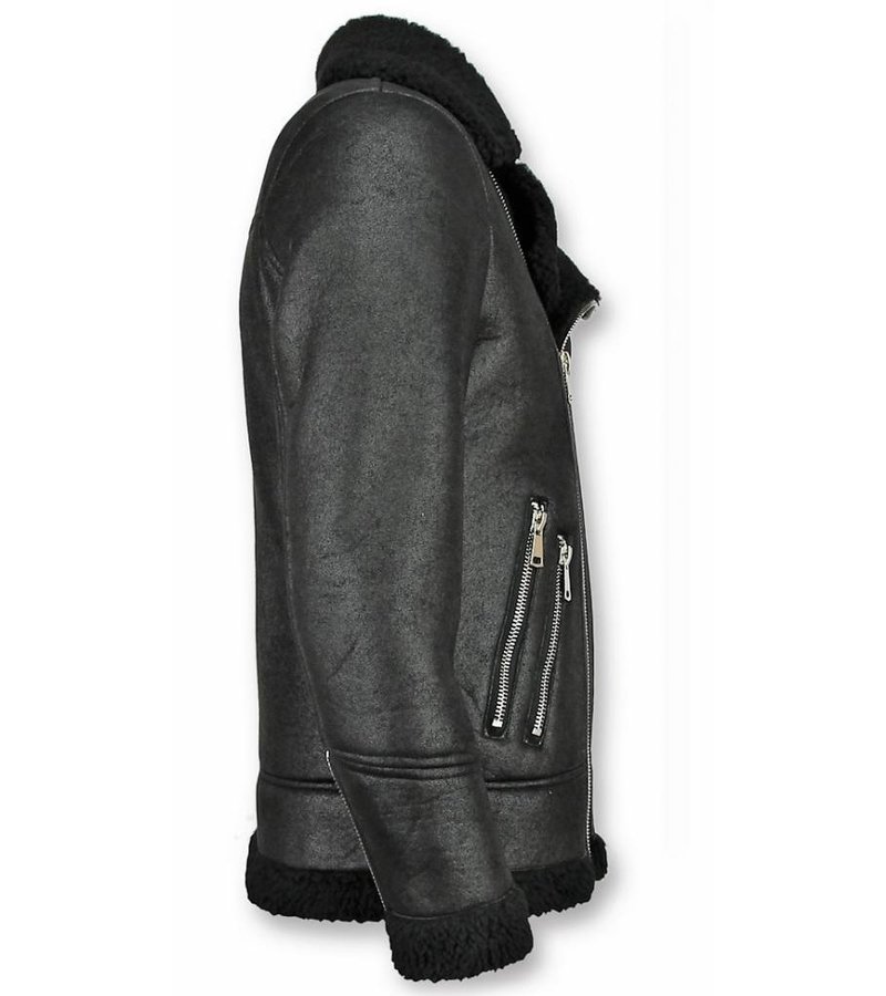 Frilivin Short Lammy Coat For Men - Black