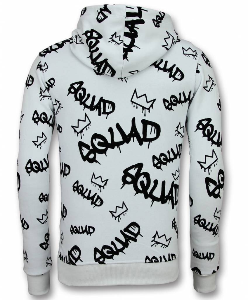 black squad hoodie white