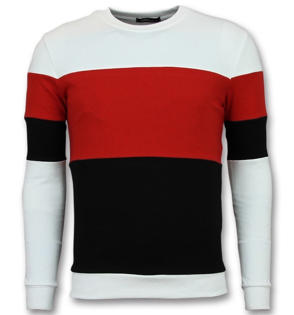 Striped Sweatshirt For Men Red Styleitaly.eu