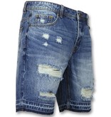 Enos Faded Ripped Shorts For Men - J-965 - Blue