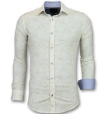 Gentile Bellini Paisley Print Men  Collar Shirts - 3010 - Beige