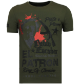 Local Fanatic El Patron Pablo - Rhinestone T-shirt - Khaki