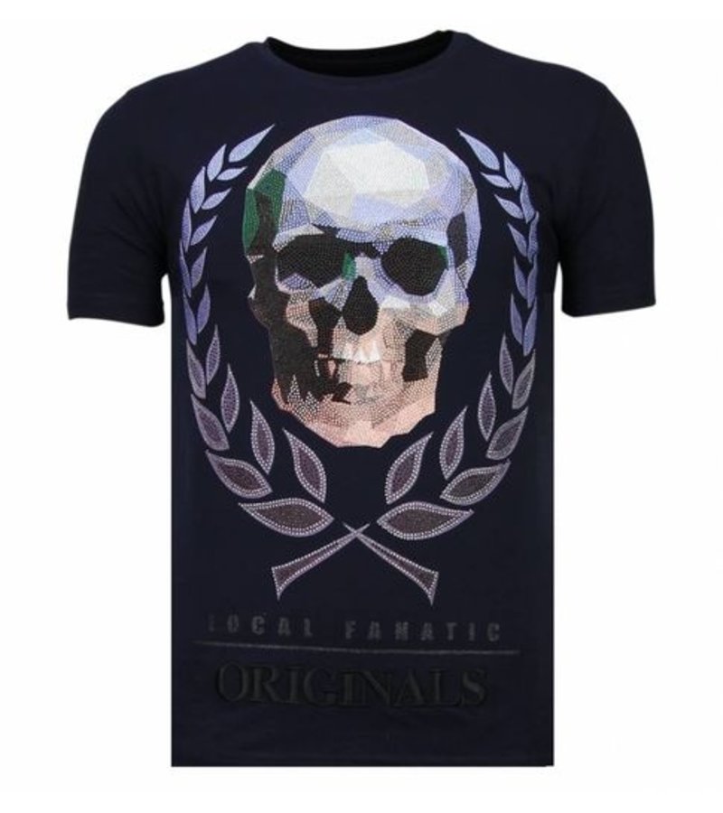 Local Fanatic Skull Originals - Rhinestone T-shirt - Navy