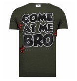 Local Fanatic Fight Club Spike - Rhinestone T-shirt - Khaki