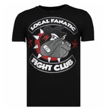 Local Fanatic Fight Club Spike - Rhinestone T-shirt - Black